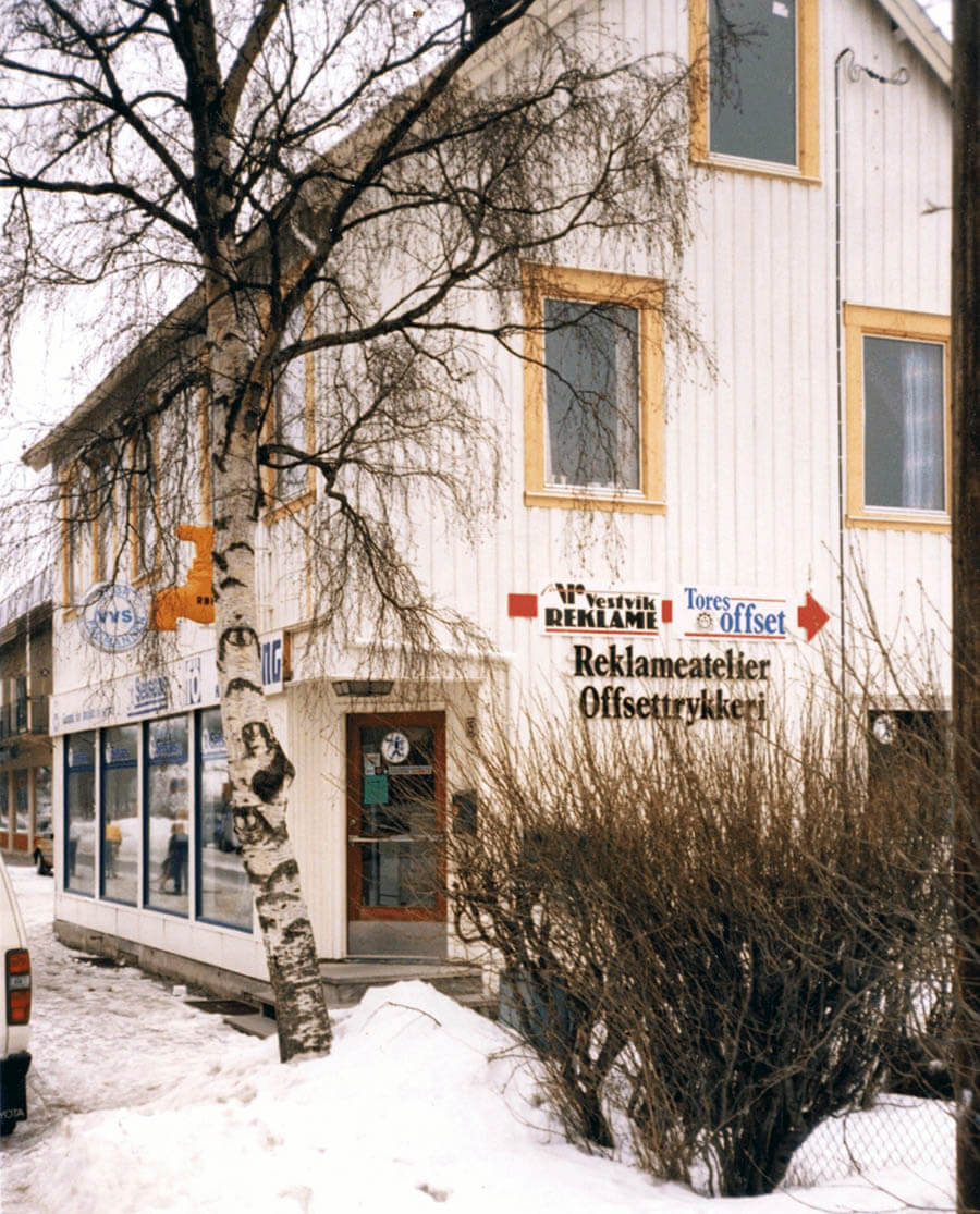 De gamle lokalene til Vestvik Reklame.