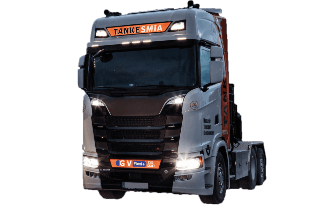 Scania med GV Flexi+ og GV Lysskilt.
