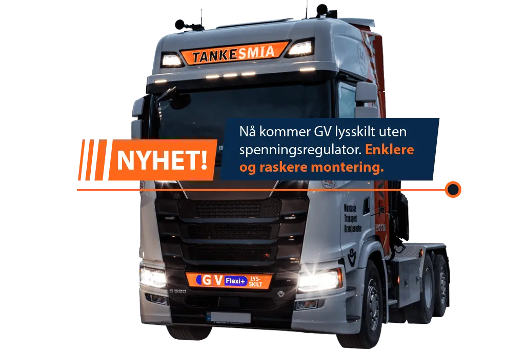 Scania med GV Flexi+ og GV Lysskilt.